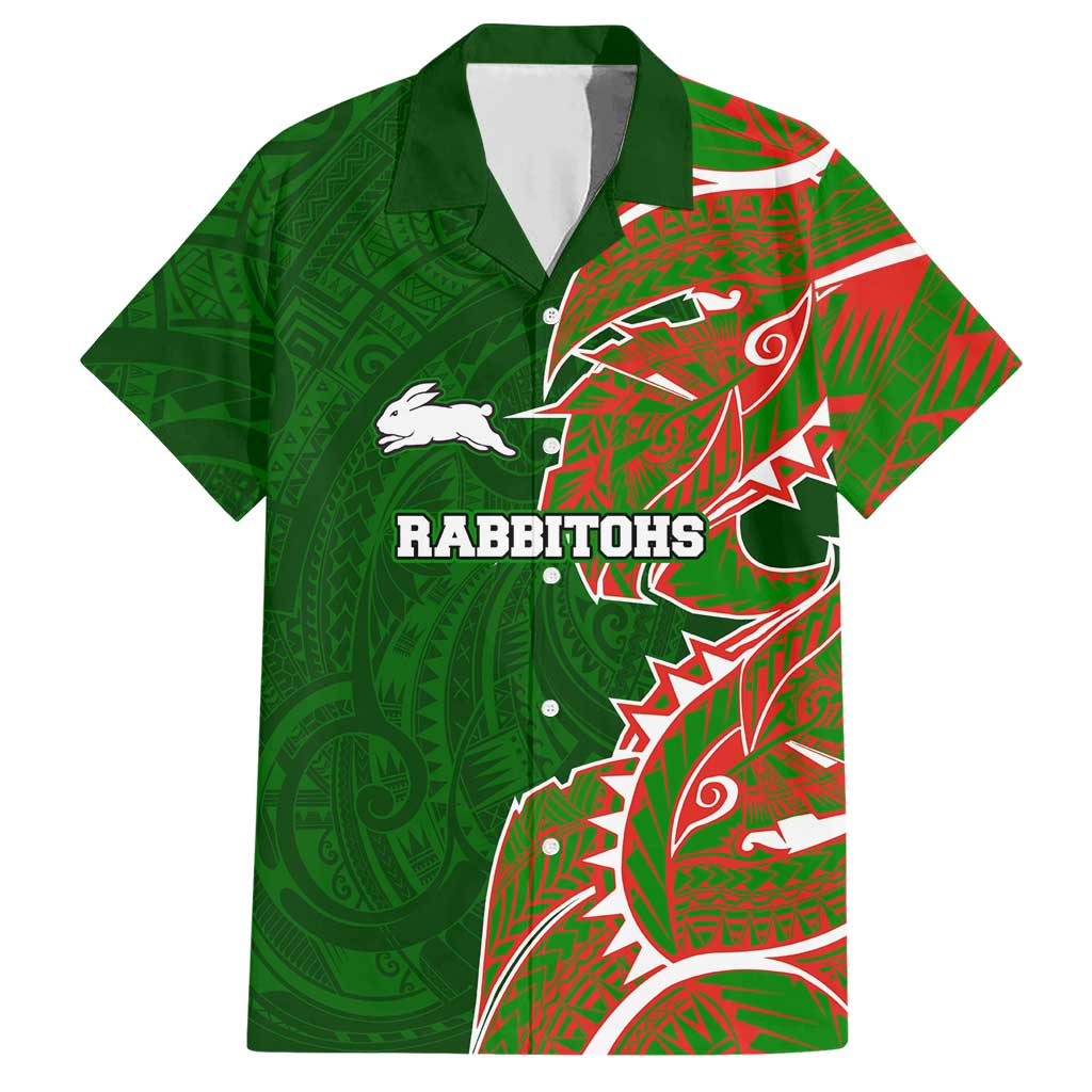South Sydney Rabbitohs Hawaiian Shirt Polynesian Tribal Tattoo Pacific Sport Art