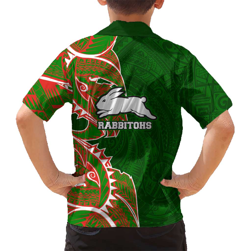 South Sydney Rabbitohs Hawaiian Shirt Polynesian Tribal Tattoo Pacific Sport Art