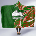 South Sydney Rabbitohs Hooded Blanket Polynesian Tribal Tattoo Pacific Sport Art