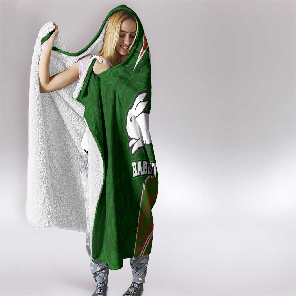 South Sydney Rabbitohs Hooded Blanket Polynesian Tribal Tattoo Pacific Sport Art