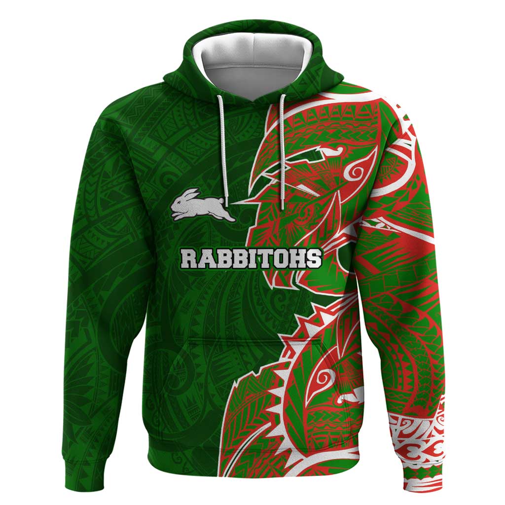 South Sydney Rabbitohs Hoodie Polynesian Tribal Tattoo Pacific Sport Art