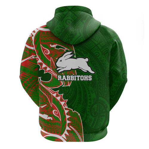 South Sydney Rabbitohs Hoodie Polynesian Tribal Tattoo Pacific Sport Art