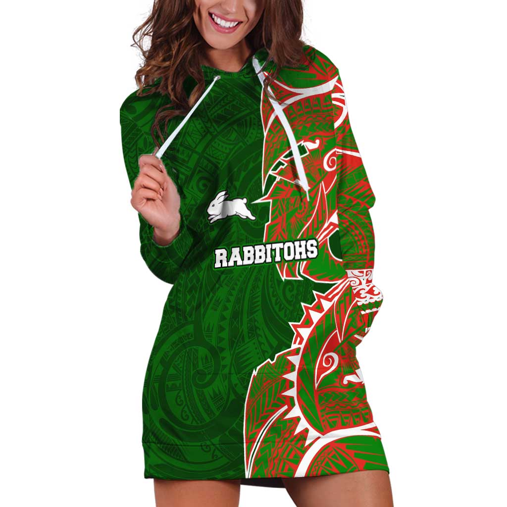 South Sydney Rabbitohs Hoodie Dress Polynesian Tribal Tattoo Pacific Sport Art