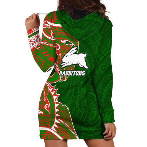 South Sydney Rabbitohs Hoodie Dress Polynesian Tribal Tattoo Pacific Sport Art