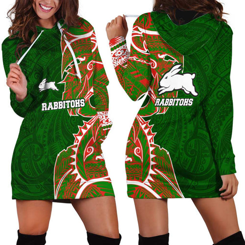 South Sydney Rabbitohs Hoodie Dress Polynesian Tribal Tattoo Pacific Sport Art