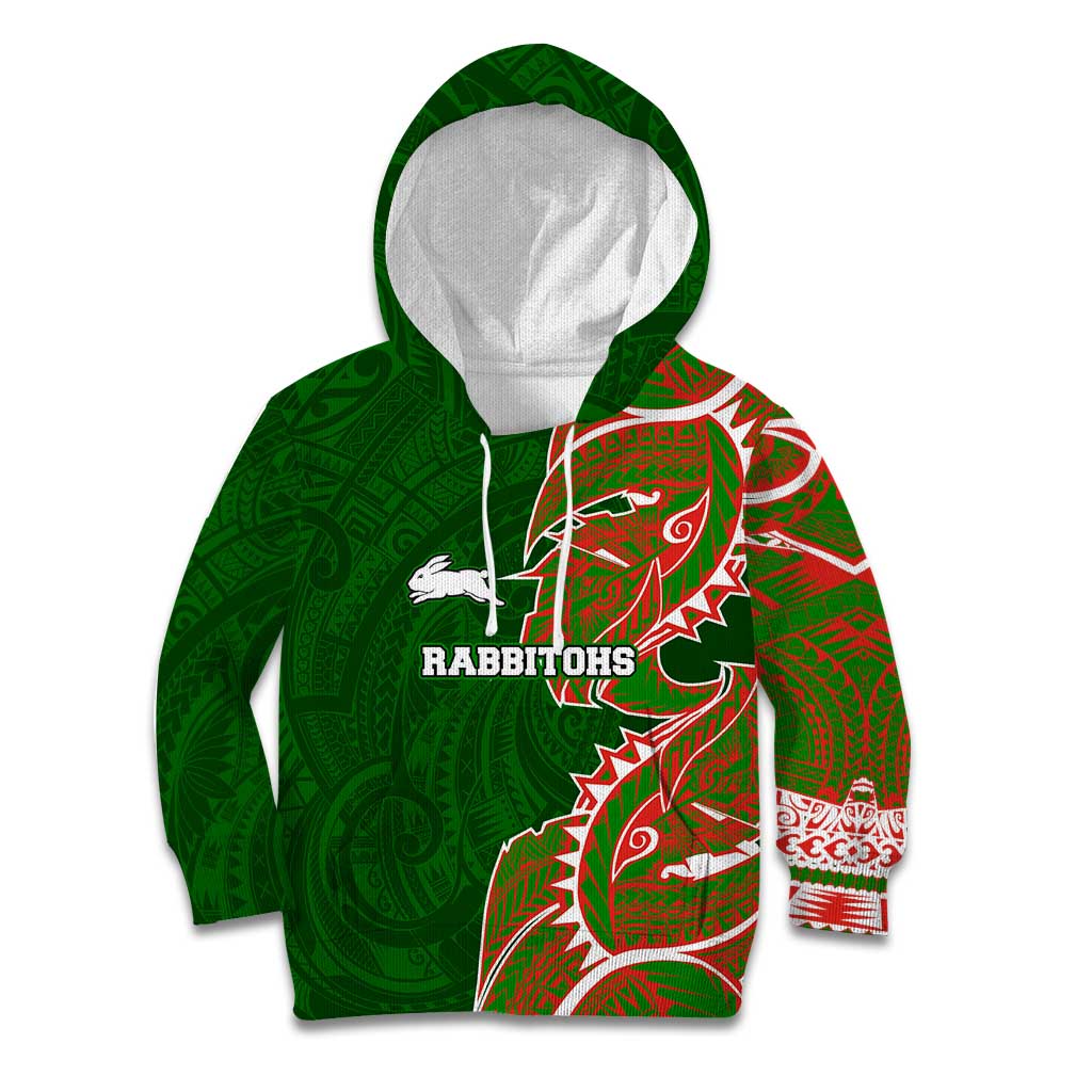 South Sydney Rabbitohs Kid Hoodie Polynesian Tribal Tattoo Pacific Sport Art
