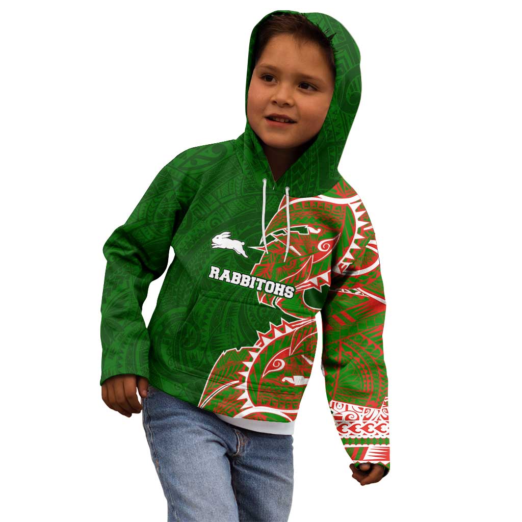 South Sydney Rabbitohs Kid Hoodie Polynesian Tribal Tattoo Pacific Sport Art