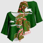 South Sydney Rabbitohs Kimono Sleeve Blouse Polynesian Tribal Tattoo Pacific Sport Art