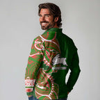 South Sydney Rabbitohs Long Sleeve Polo Shirt Polynesian Tribal Tattoo Pacific Sport Art