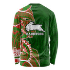 South Sydney Rabbitohs Long Sleeve Shirt Polynesian Tribal Tattoo Pacific Sport Art