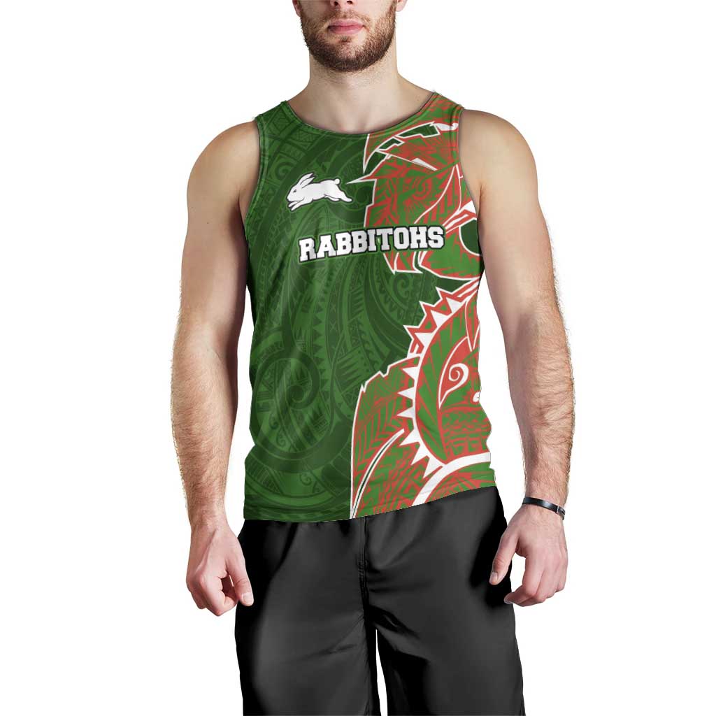 South Sydney Rabbitohs Men Tank Top Polynesian Tribal Tattoo Pacific Sport Art