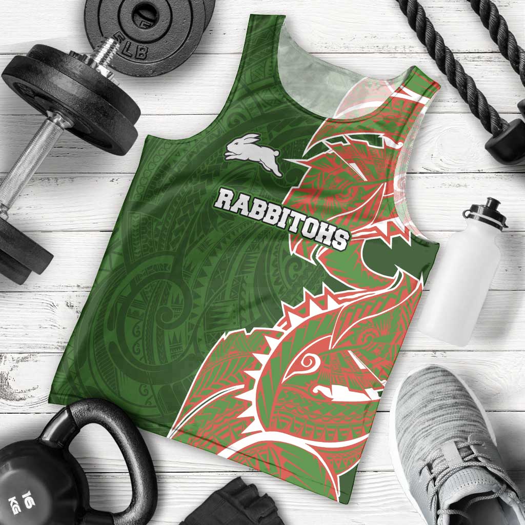 South Sydney Rabbitohs Men Tank Top Polynesian Tribal Tattoo Pacific Sport Art