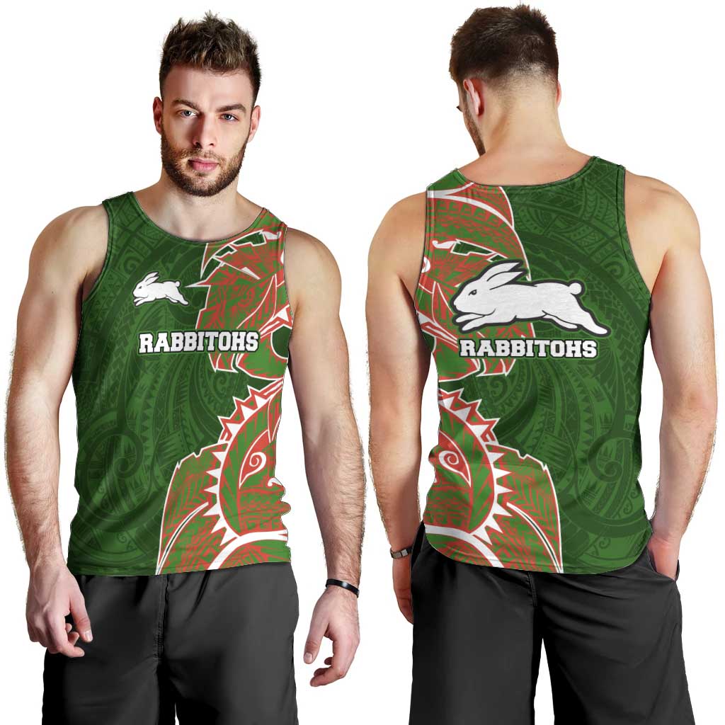 South Sydney Rabbitohs Men Tank Top Polynesian Tribal Tattoo Pacific Sport Art