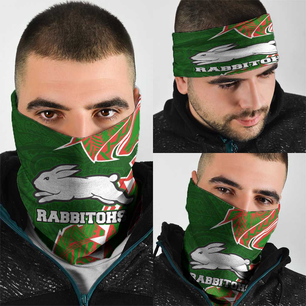 South Sydney Rabbitohs Neck Gaiter Polynesian Tribal Tattoo Pacific Sport Art