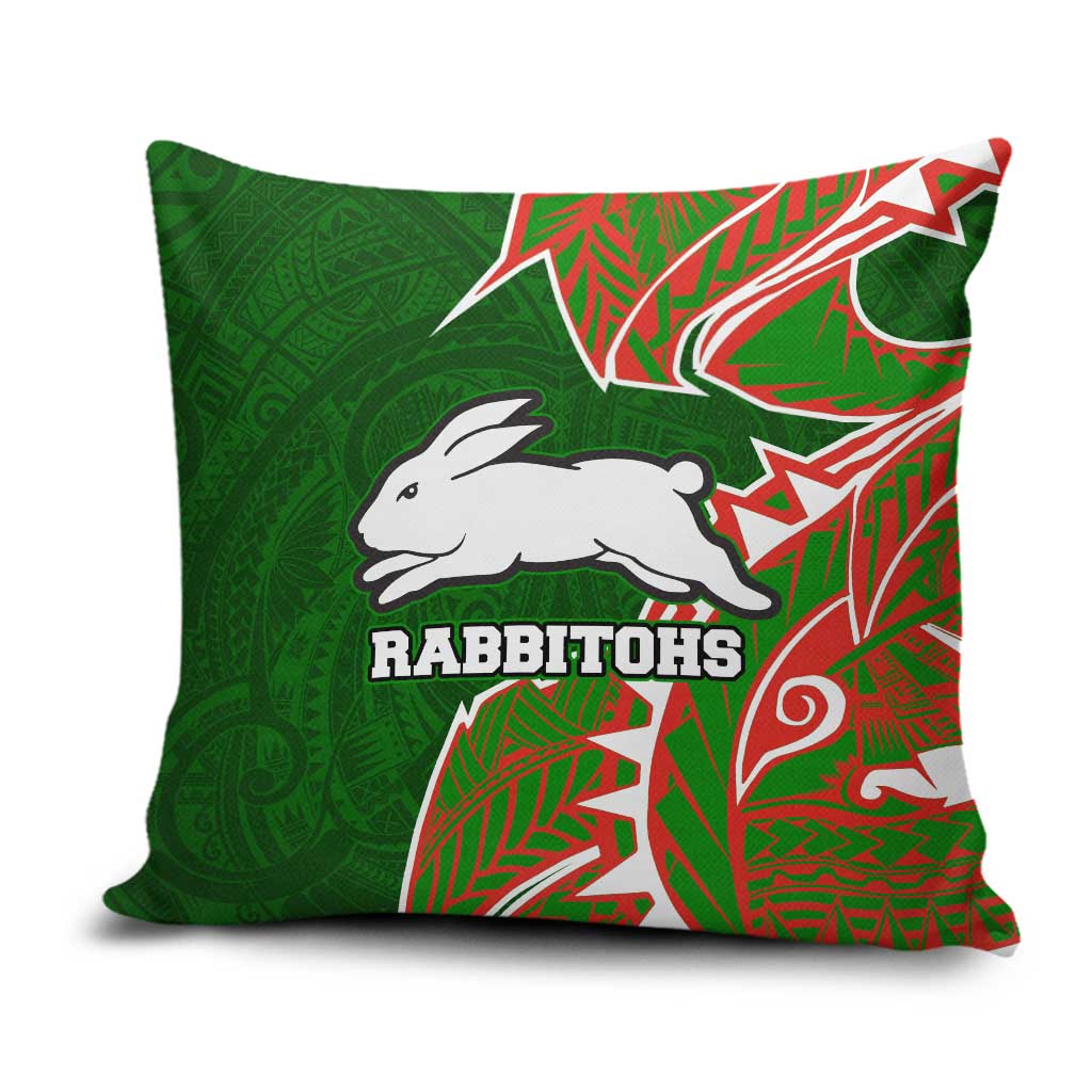 South Sydney Rabbitohs Pillow Cover Polynesian Tribal Tattoo Pacific Sport Art
