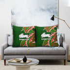 South Sydney Rabbitohs Pillow Cover Polynesian Tribal Tattoo Pacific Sport Art