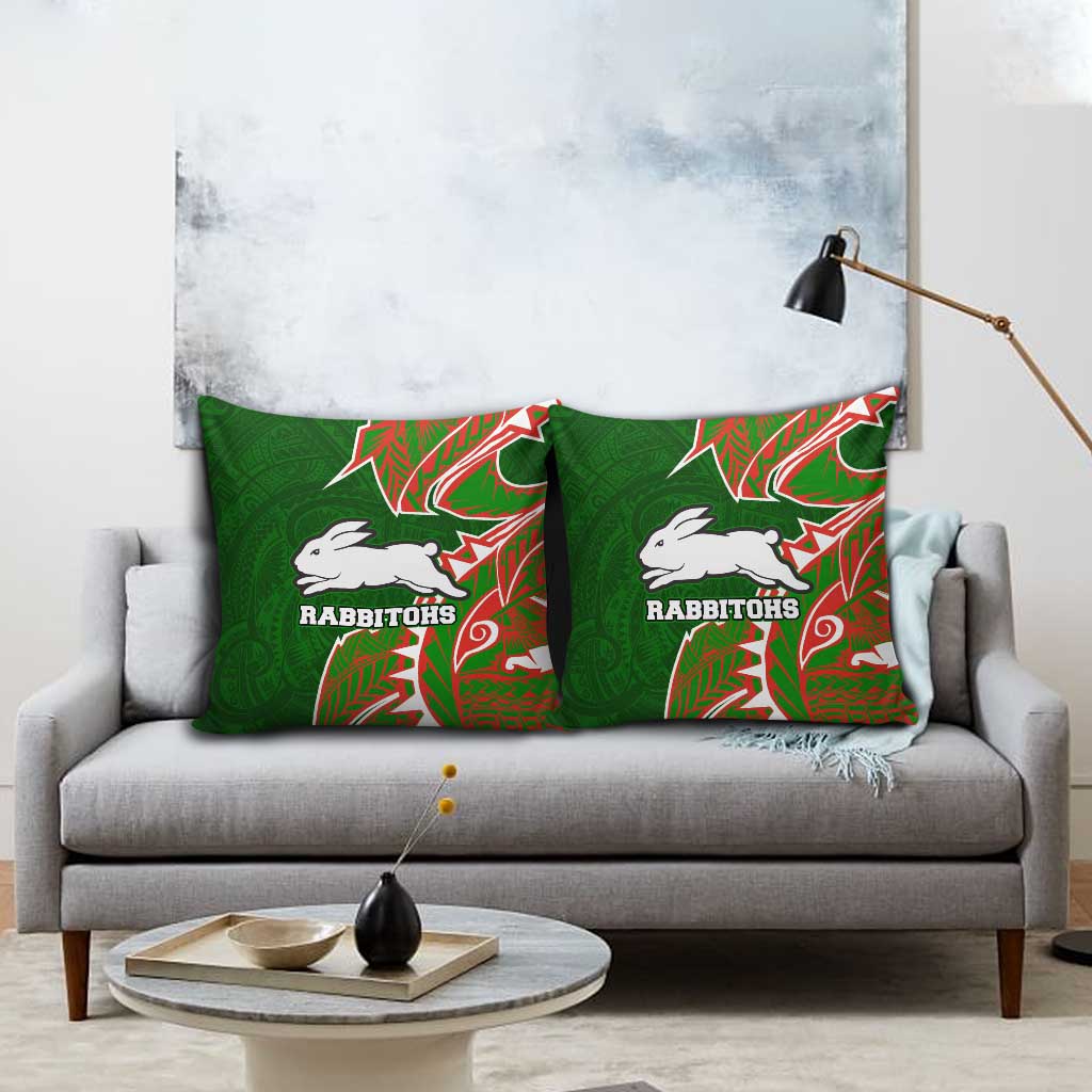 South Sydney Rabbitohs Pillow Cover Polynesian Tribal Tattoo Pacific Sport Art