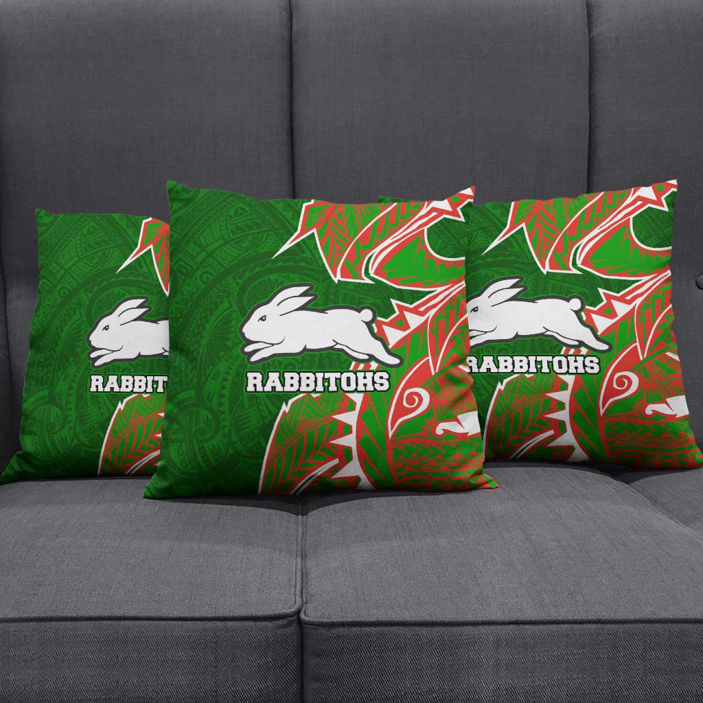 South Sydney Rabbitohs Pillow Cover Polynesian Tribal Tattoo Pacific Sport Art