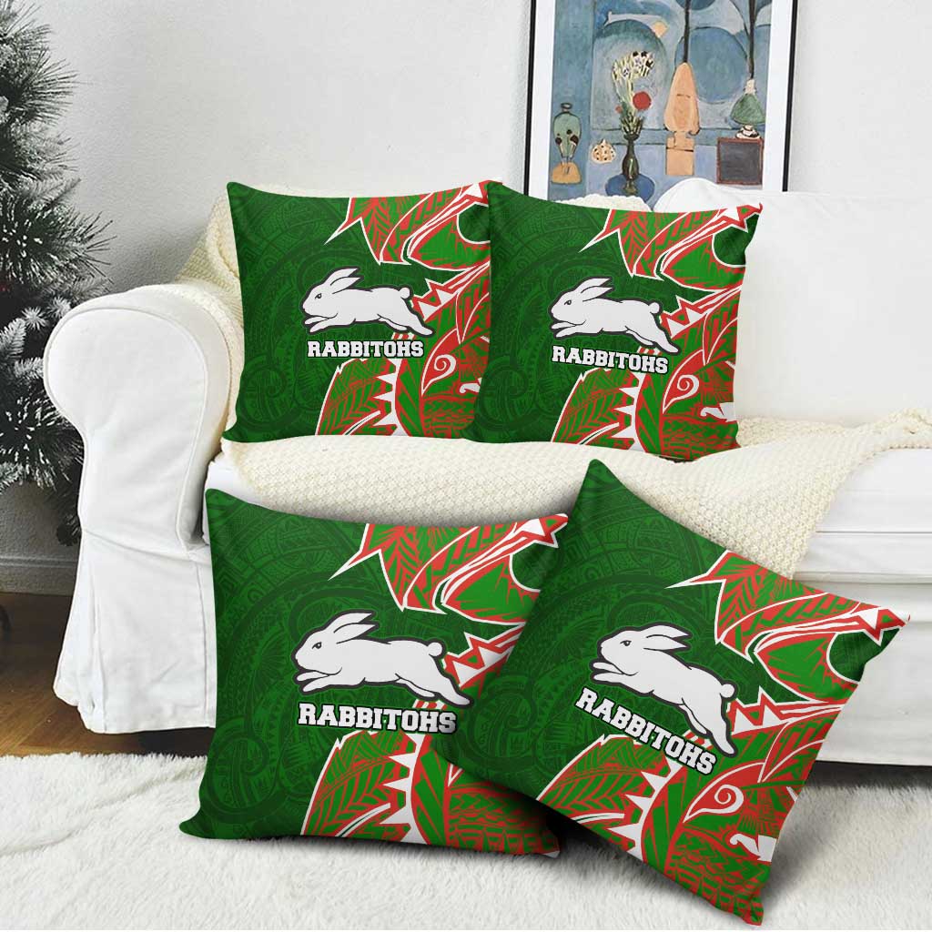 South Sydney Rabbitohs Pillow Cover Polynesian Tribal Tattoo Pacific Sport Art