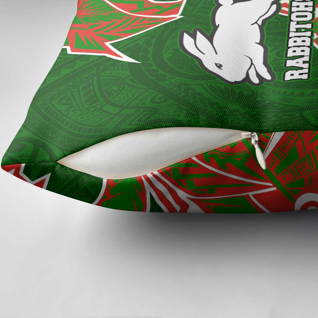 South Sydney Rabbitohs Pillow Cover Polynesian Tribal Tattoo Pacific Sport Art