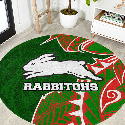 South Sydney Rabbitohs Round Carpet Polynesian Tribal Tattoo Pacific Sport Art