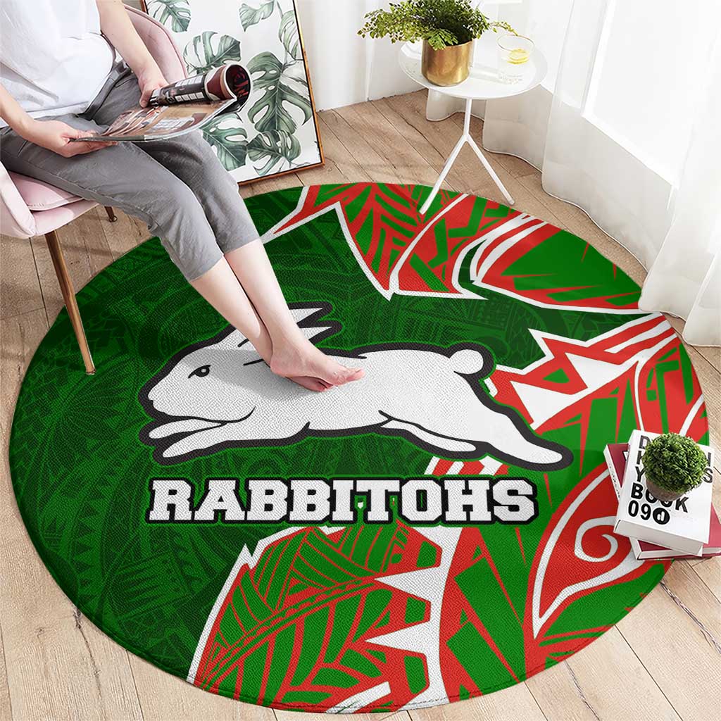 South Sydney Rabbitohs Round Carpet Polynesian Tribal Tattoo Pacific Sport Art