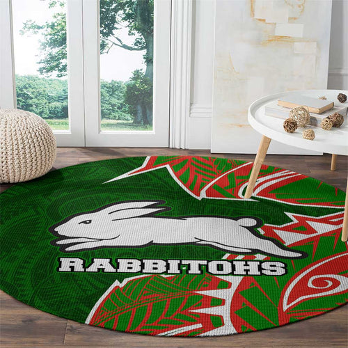 South Sydney Rabbitohs Round Carpet Polynesian Tribal Tattoo Pacific Sport Art
