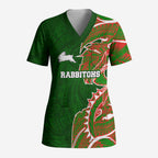 South Sydney Rabbitohs Scrub Top Polynesian Tribal Tattoo Pacific Sport Art