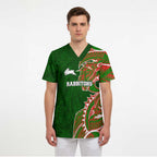 South Sydney Rabbitohs Scrub Top Polynesian Tribal Tattoo Pacific Sport Art