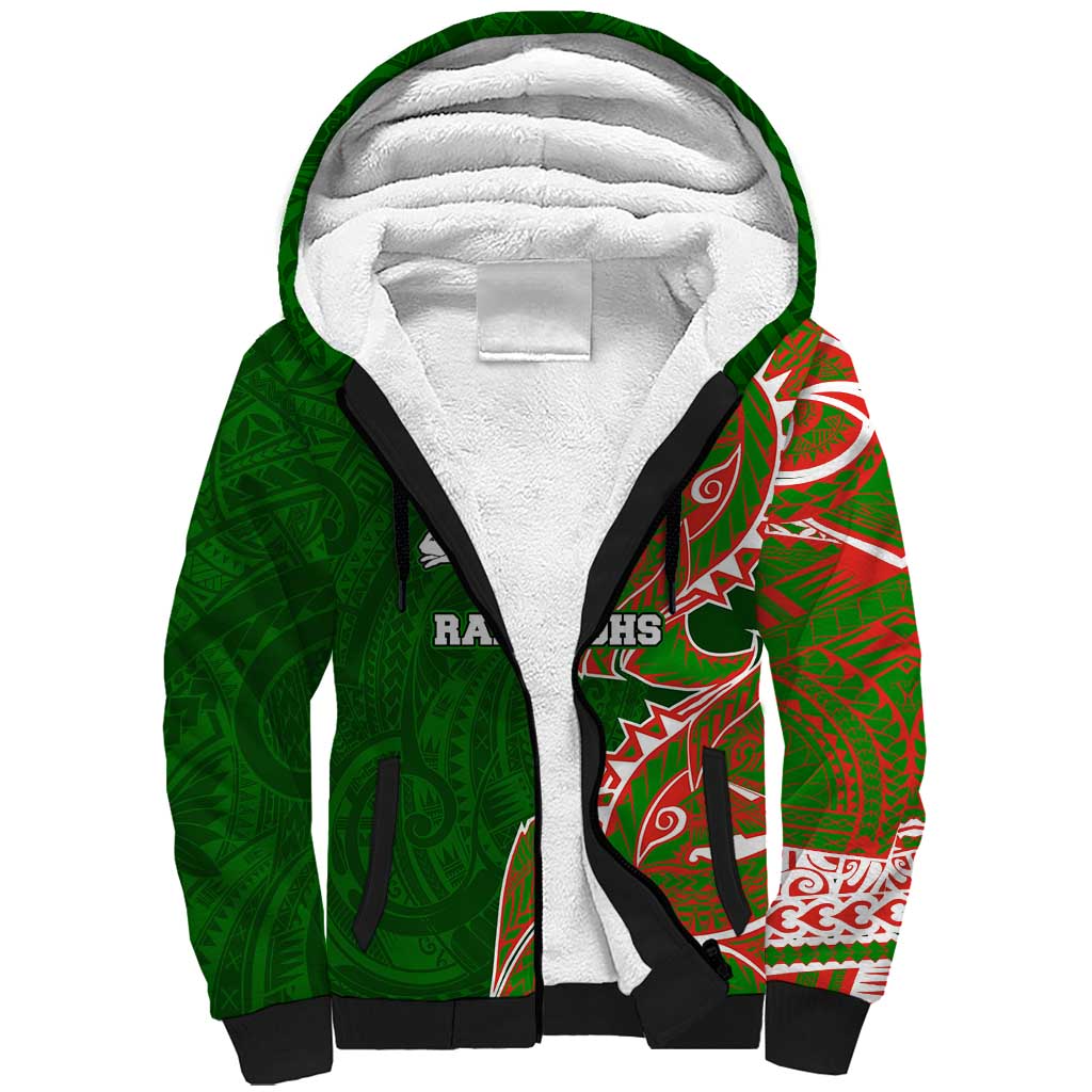 South Sydney Rabbitohs Sherpa Hoodie Polynesian Tribal Tattoo Pacific Sport Art