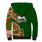 South Sydney Rabbitohs Sherpa Hoodie Polynesian Tribal Tattoo Pacific Sport Art