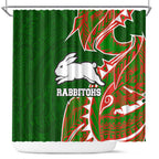 South Sydney Rabbitohs Shower Curtain Polynesian Tribal Tattoo Pacific Sport Art