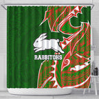 South Sydney Rabbitohs Shower Curtain Polynesian Tribal Tattoo Pacific Sport Art