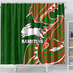 South Sydney Rabbitohs Shower Curtain Polynesian Tribal Tattoo Pacific Sport Art