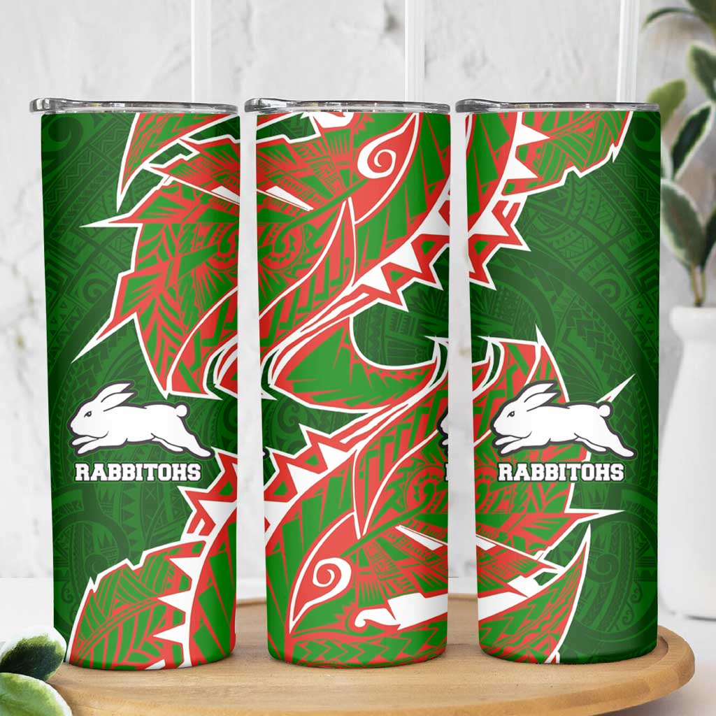 South Sydney Rabbitohs Skinny Tumbler Polynesian Tribal Tattoo Pacific Sport Art