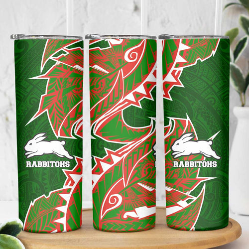 South Sydney Rabbitohs Skinny Tumbler Polynesian Tribal Tattoo Pacific Sport Art