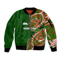 South Sydney Rabbitohs Sleeve Zip Bomber Jacket Polynesian Tribal Tattoo Pacific Sport Art