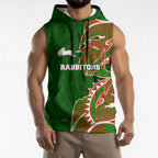 South Sydney Rabbitohs Sleeveless Hoodie Polynesian Tribal Tattoo Pacific Sport Art