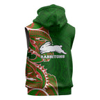 South Sydney Rabbitohs Sleeveless Zip Hoodie Polynesian Tribal Tattoo Pacific Sport Art