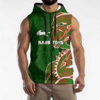 South Sydney Rabbitohs Sleeveless Zip Hoodie Polynesian Tribal Tattoo Pacific Sport Art