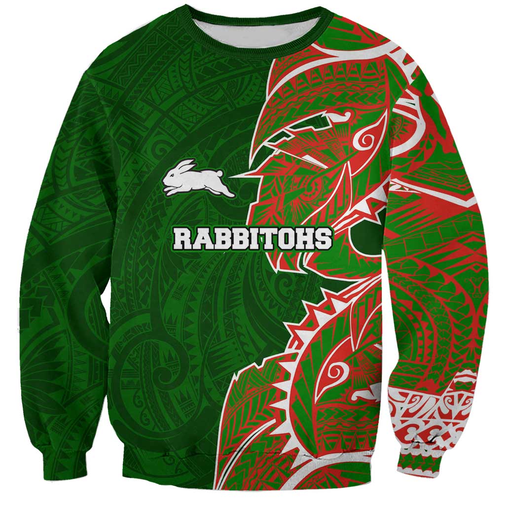 South Sydney Rabbitohs Sweatshirt Polynesian Tribal Tattoo Pacific Sport Art