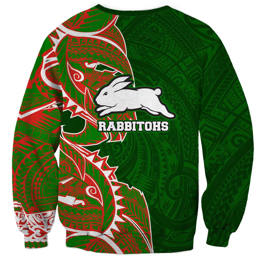 South Sydney Rabbitohs Sweatshirt Polynesian Tribal Tattoo Pacific Sport Art