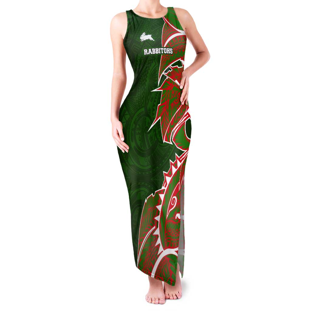 South Sydney Rabbitohs Tank Maxi Dress Polynesian Tribal Tattoo Pacific Sport Art