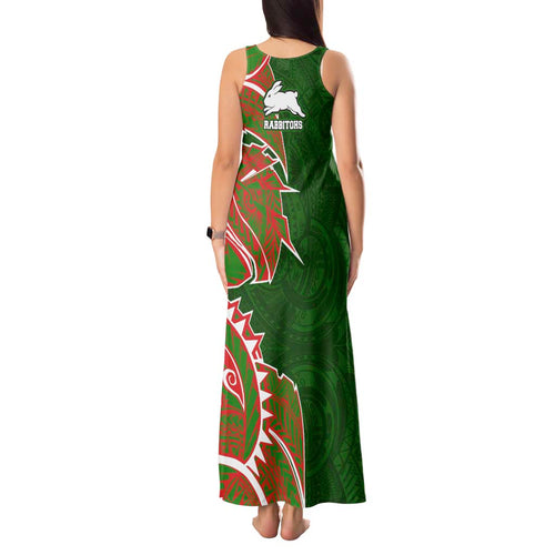 South Sydney Rabbitohs Tank Maxi Dress Polynesian Tribal Tattoo Pacific Sport Art