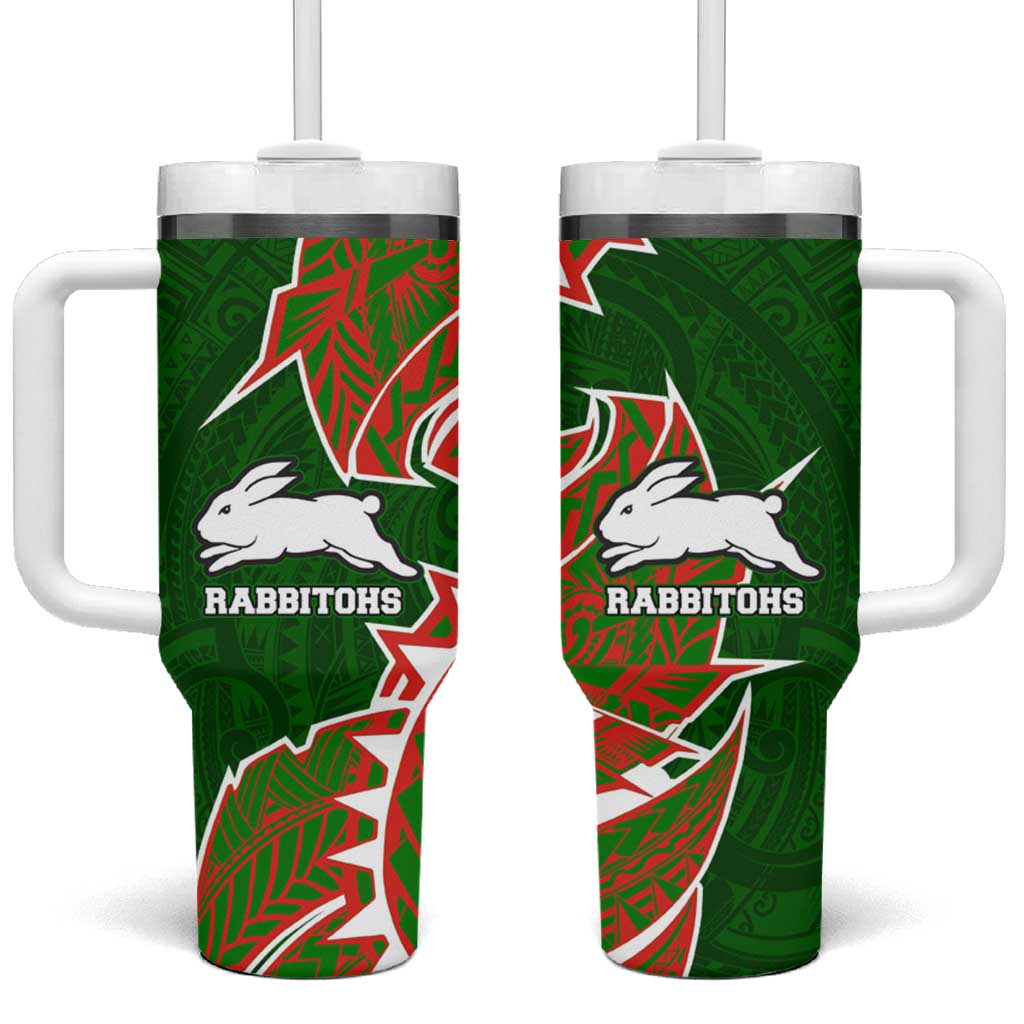 South Sydney Rabbitohs Tumbler With Handle Polynesian Tribal Tattoo Pacific Sport Art