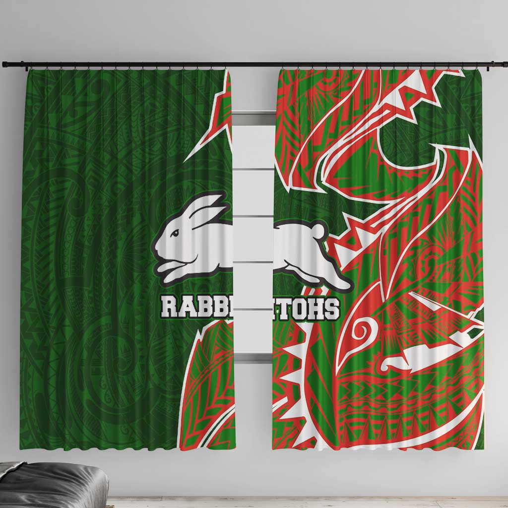 South Sydney Rabbitohs Window Curtain Polynesian Tribal Tattoo Pacific Sport Art