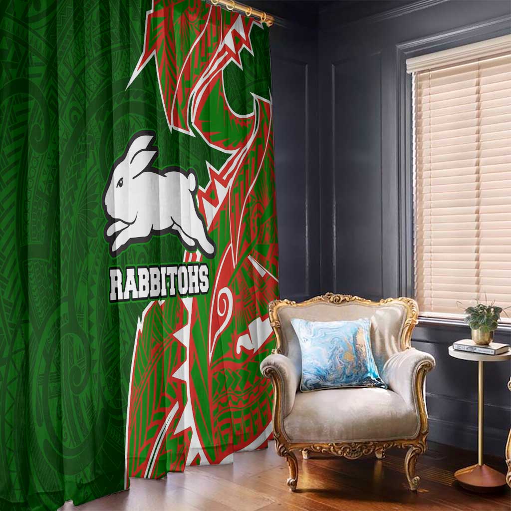 South Sydney Rabbitohs Window Curtain Polynesian Tribal Tattoo Pacific Sport Art