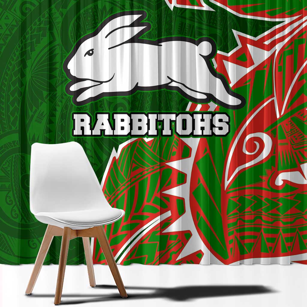 South Sydney Rabbitohs Window Curtain Polynesian Tribal Tattoo Pacific Sport Art