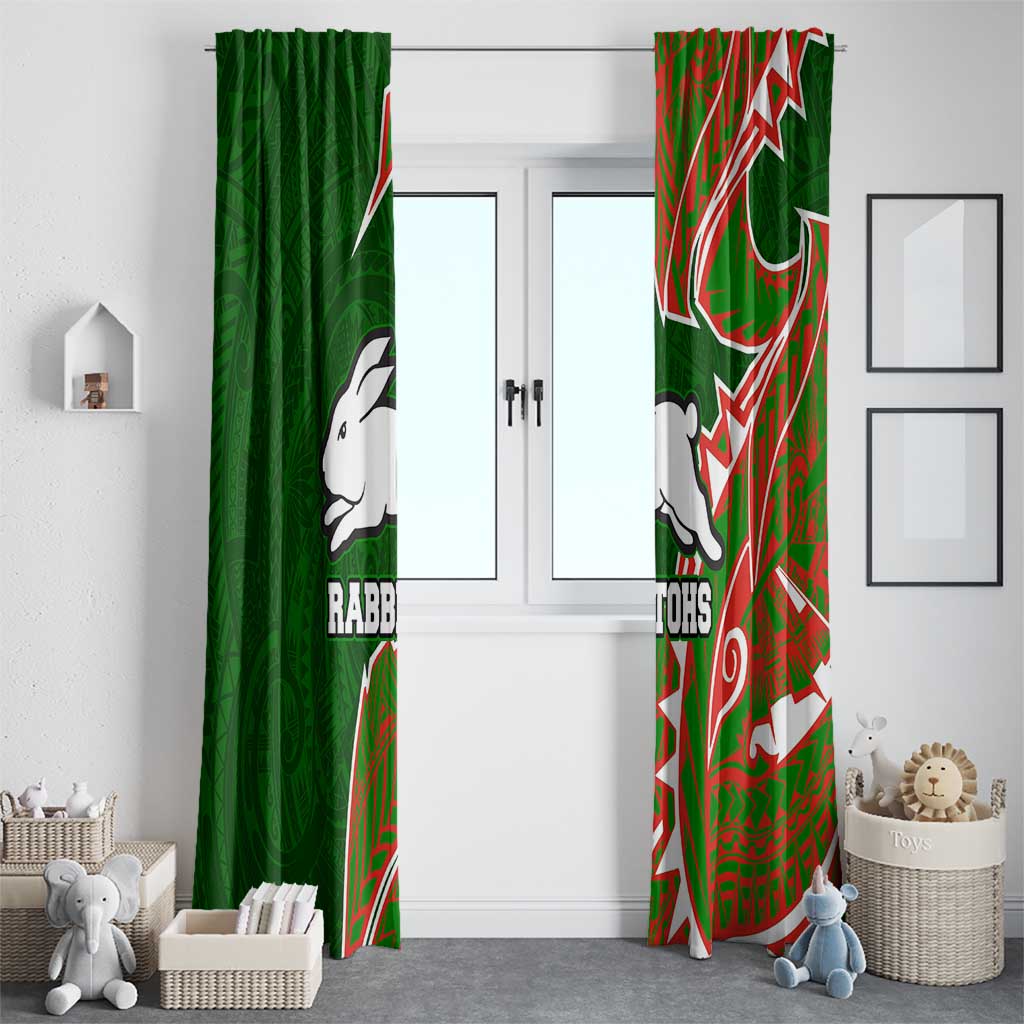 South Sydney Rabbitohs Window Curtain Polynesian Tribal Tattoo Pacific Sport Art
