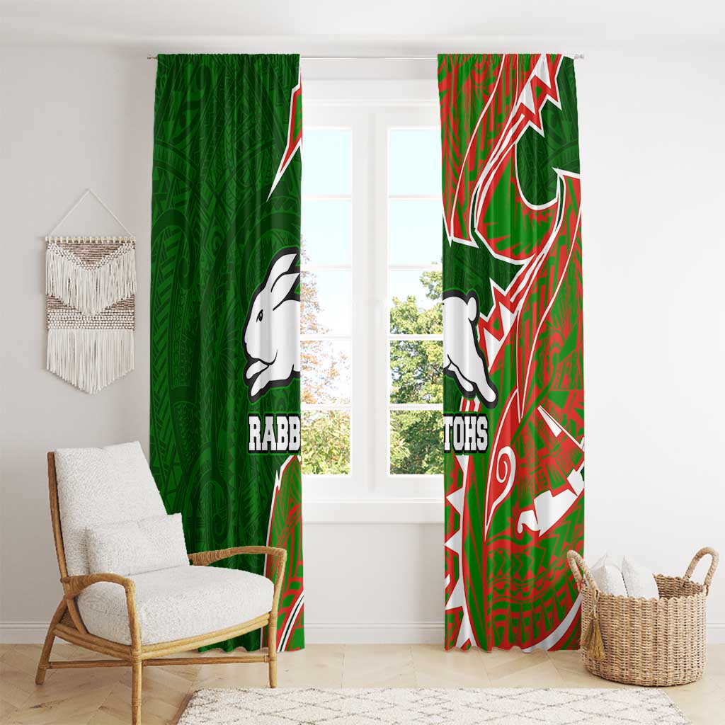 South Sydney Rabbitohs Window Curtain Polynesian Tribal Tattoo Pacific Sport Art